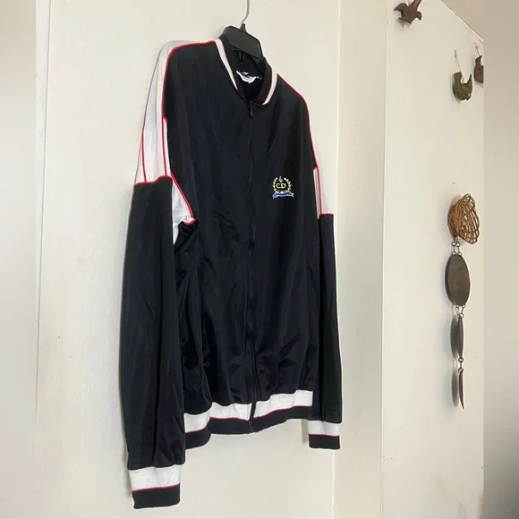 Christian Dior Vintage Men's Monsieur Track Jacket Black Extra Large Long XLL